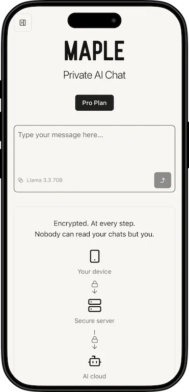 Screenshot of Maple on an iPhone. Maple Home Screen.