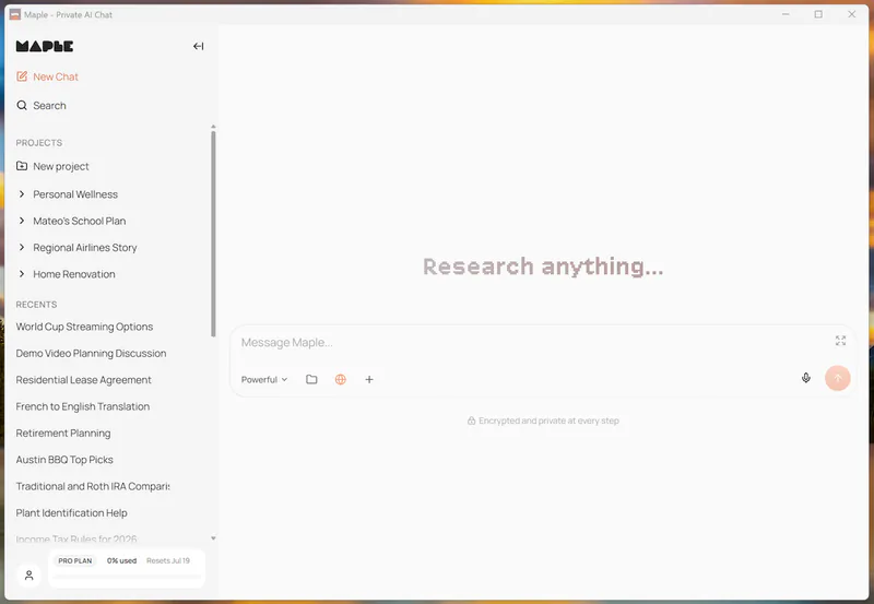 Maple for Windows: Encrypted AI, Now on Every Desktop